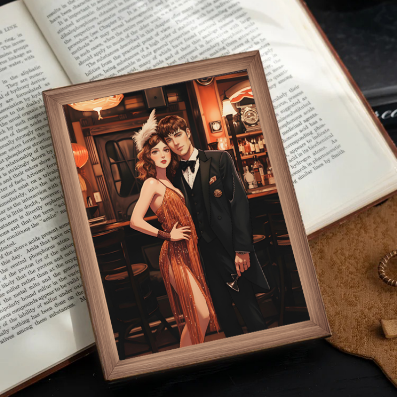 Morden Times -Add-Loved-one to photo, Customize LED Illuminated Paintings Light