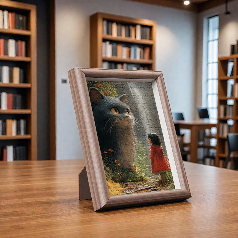  Cat &Girl -Van Gogh  DIY Gift for Art -,Pallette Puzzle 6.8*8.8