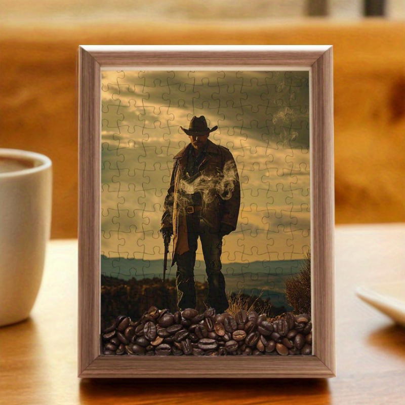 Denim Cowboy -  DIY Gift for Art -,Pallette Puzzle 6.8*8.8