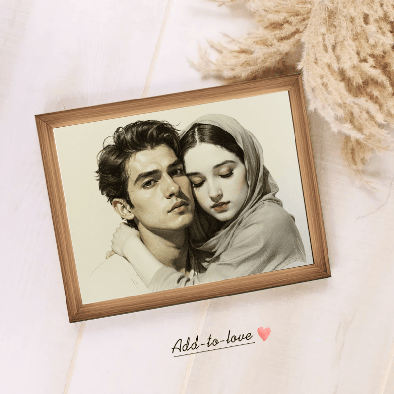 Love Story -Add-Loved-one to photo, Customize LED Illuminated Paintings Light