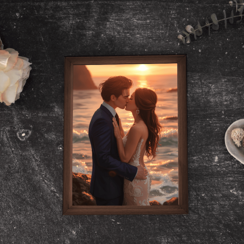 Wedding Sea 1 -Add-Loved-one to photo, Customize LED Illuminated Paintings Light