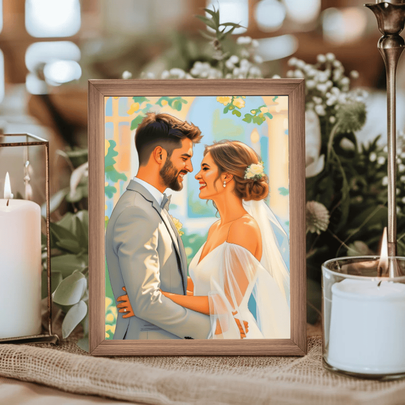 Wedding Grden-Convert to Comic Style, Customize LED Illuminated Paintings Light